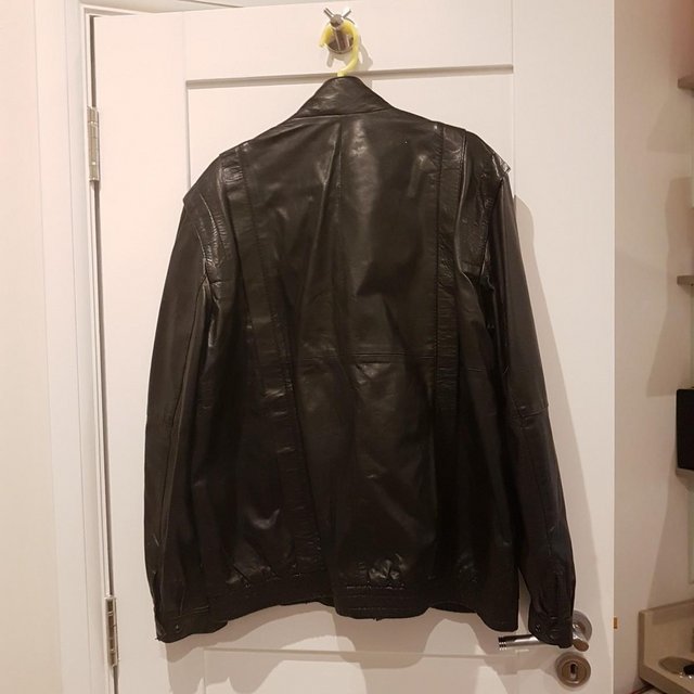 Image 2 of 100% Black Leather Unisex Jacket. Stunning!