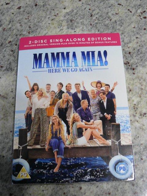 Preview of the first image of The New Mamma Mia Here we go Again singalong version 2 Discs.