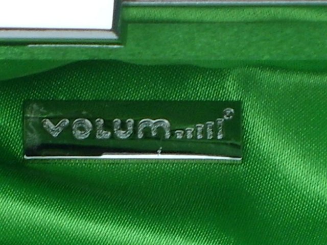 Image 4 of VOLUM Green Satin Evening Handbag/Clutch