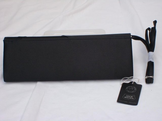 Image 4 of IBER BOLSOS Black Satin Evening Handbag/Clutch NEW!