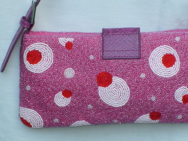 Image 4 of BEAD SHOP Pink Bead/Embroidery Shoulder Handbag – NEW!