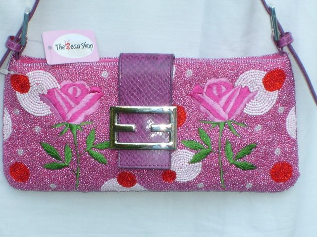 Image 6 of BEAD SHOP Pink Bead/Embroidery Shoulder Handbag – NEW!