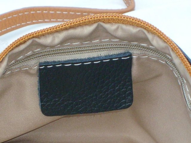 Image 5 of Black & Tan Leather Handbag NEW