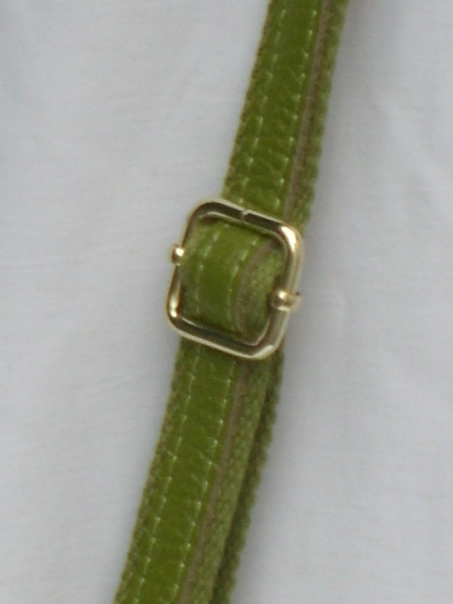 Image 4 of Slim Lime Green Leather Handbag & 2 Straps NEW!