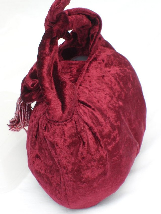 Image 3 of PER UNA Red Velvet Evening Handbag NEW