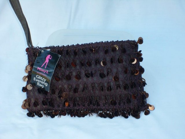 Image 5 of MISSY L Brown Glitzy Evening Handbag NEW