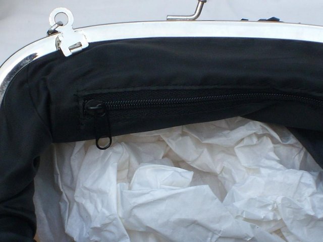 Image 4 of Large Black Sequin Snap Top Handbag