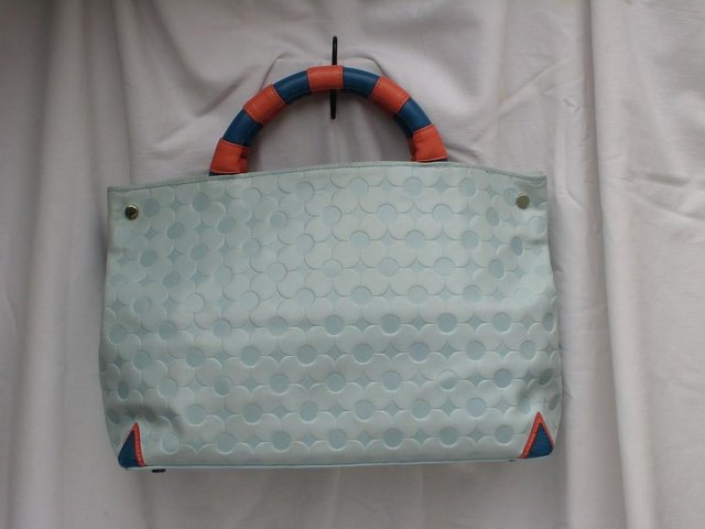 Image 9 of ALEXA JAY Powder Blue Leather Grab Bag/Handbag