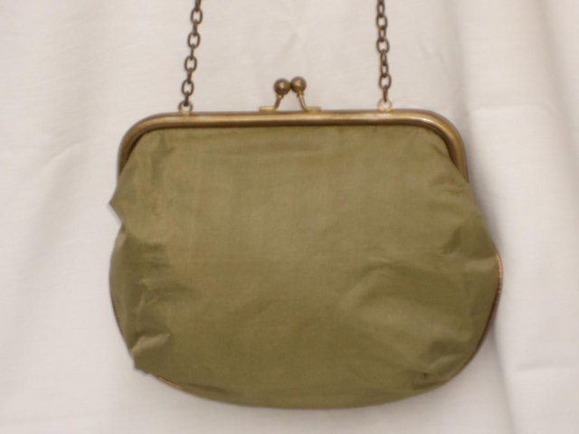 Image 5 of ACCESSORIZE Vintage Look Green/Gold Snap Top Handbag