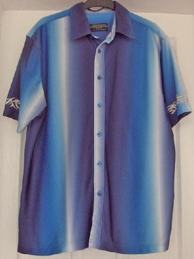 Preview of the first image of MEN'S 2 TONE SHIRT BY CEDARWOOD STATE - SZ L B8.