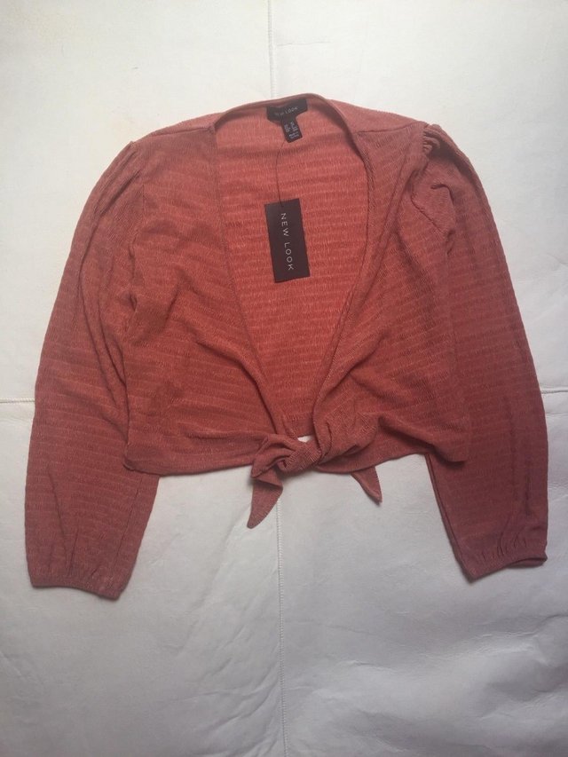 Image 2 of Pink crop top long sleeve Size 10 BNWT New Look