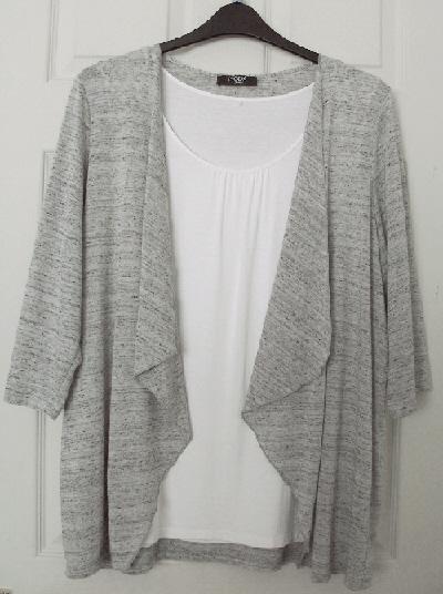 Preview of the first image of Pretty Ladies 2 Piece Grey Waterfall Top - Sz 22.  B8.