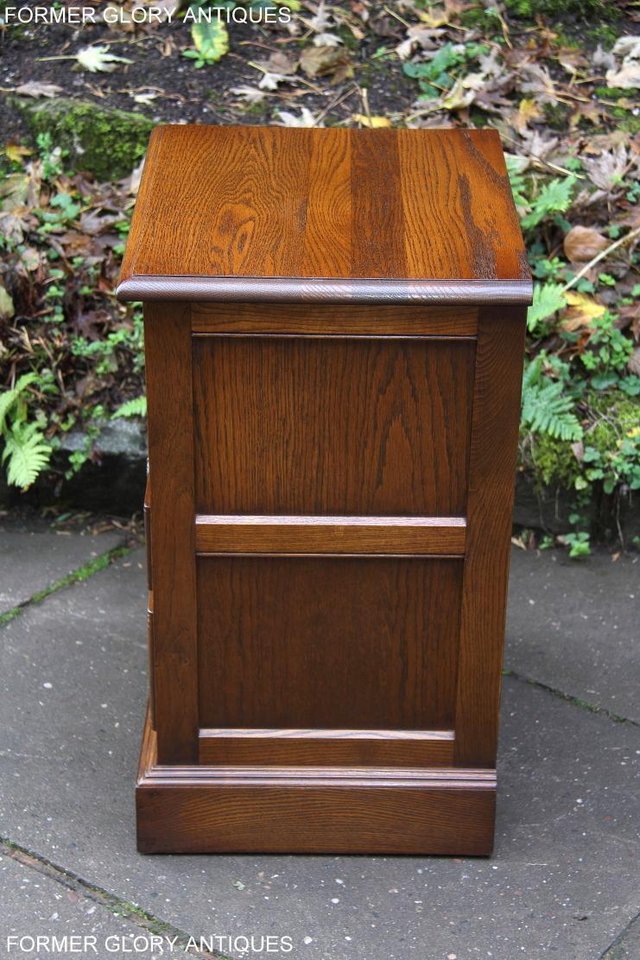 Image 5 of OLD CHARM LIGHT OAK BEDSIDE CABINET PHONE LAMP TABLE STAND