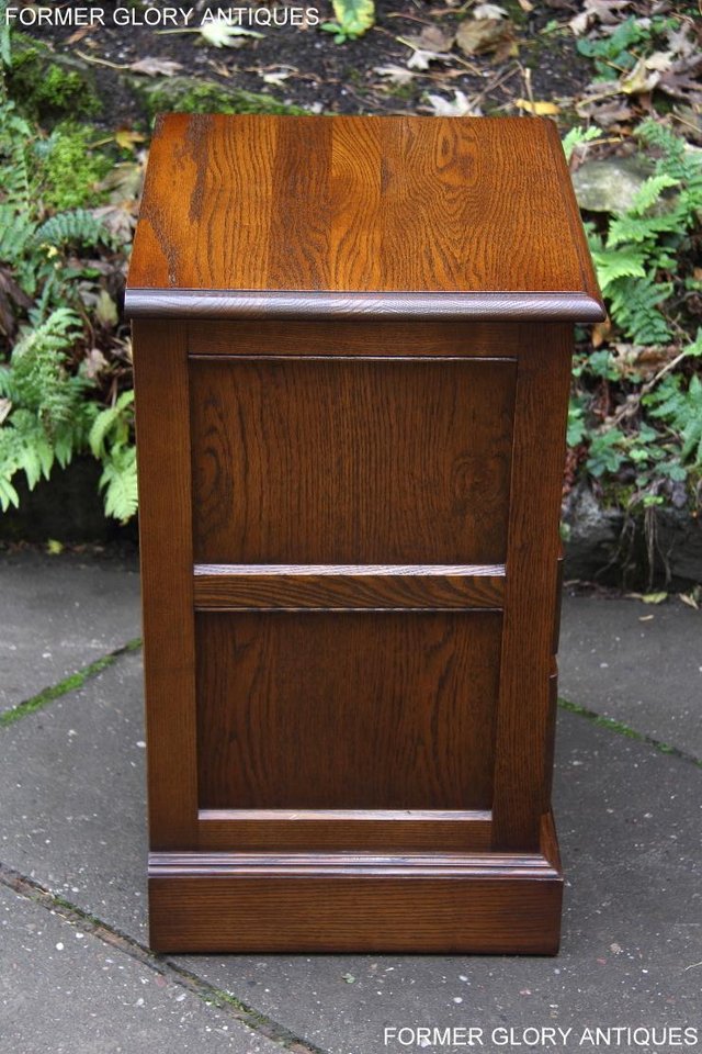 Image 13 of OLD CHARM LIGHT OAK BEDSIDE CABINET PHONE LAMP TABLE STAND