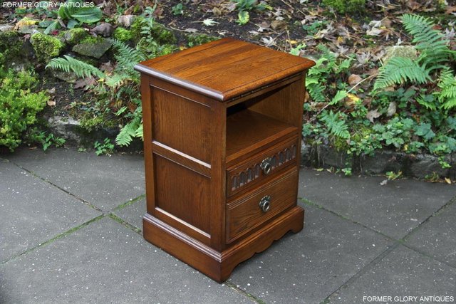 Image 30 of OLD CHARM LIGHT OAK BEDSIDE CABINET PHONE LAMP TABLE STAND