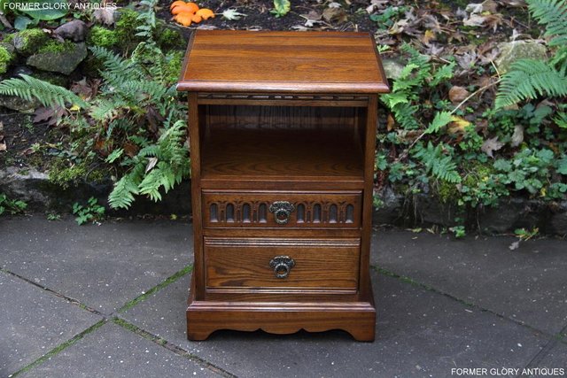 Image 35 of OLD CHARM LIGHT OAK BEDSIDE CABINET PHONE LAMP TABLE STAND