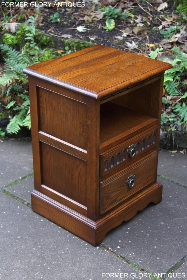 Image 47 of OLD CHARM LIGHT OAK BEDSIDE CABINET PHONE LAMP TABLE STAND
