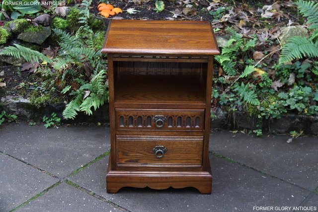 Image 48 of OLD CHARM LIGHT OAK BEDSIDE CABINET PHONE LAMP TABLE STAND