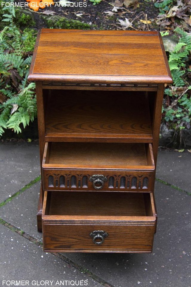 Image 51 of OLD CHARM LIGHT OAK BEDSIDE CABINET PHONE LAMP TABLE STAND