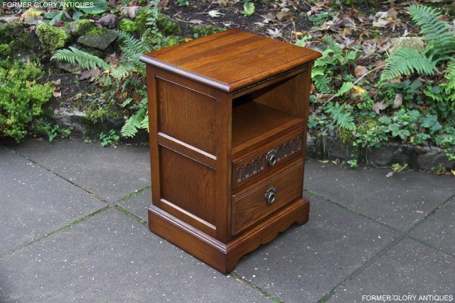 Image 56 of OLD CHARM LIGHT OAK BEDSIDE CABINET PHONE LAMP TABLE STAND