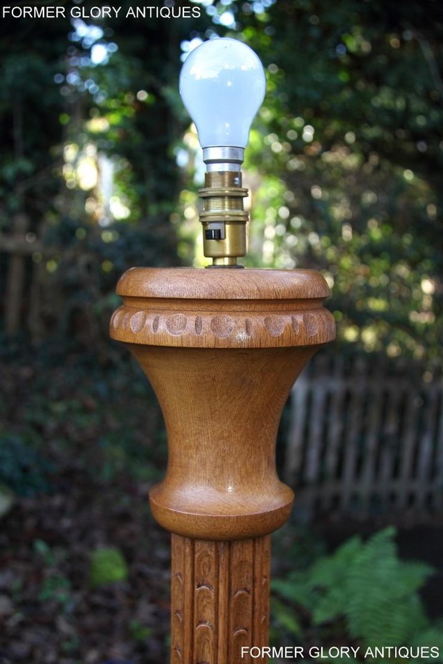 Image 17 of NIGEL RUPERT GRIFFITHS SOLID CARVED OAK STANDARD CHAIR LAMP