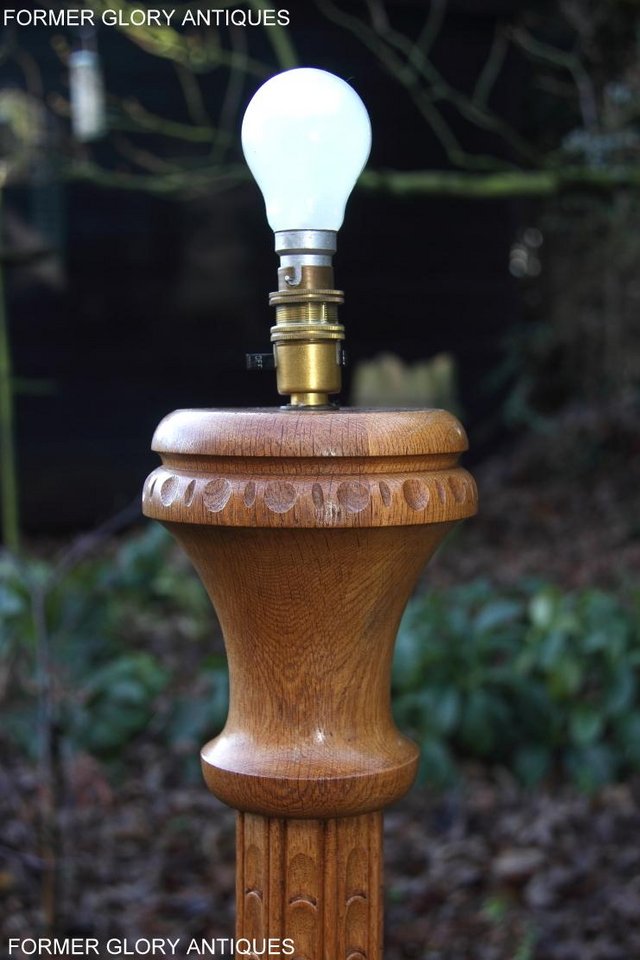 Image 23 of NIGEL RUPERT GRIFFITHS SOLID CARVED OAK STANDARD CHAIR LAMP