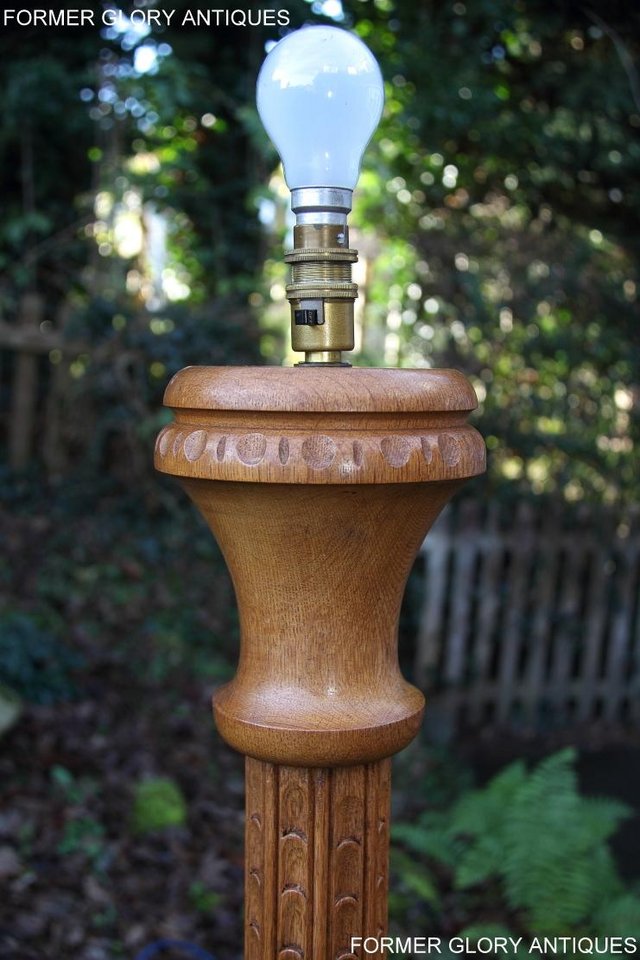 Image 25 of NIGEL RUPERT GRIFFITHS SOLID CARVED OAK STANDARD CHAIR LAMP