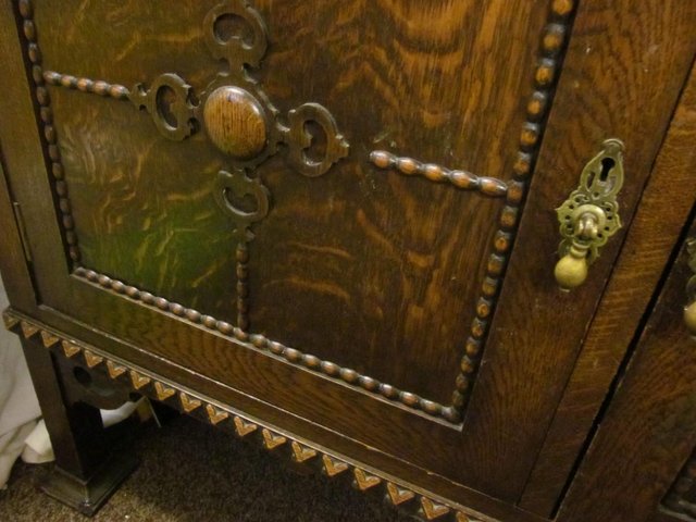 Preview of the first image of Lovely solid oak period sideboard.Highly decorative..