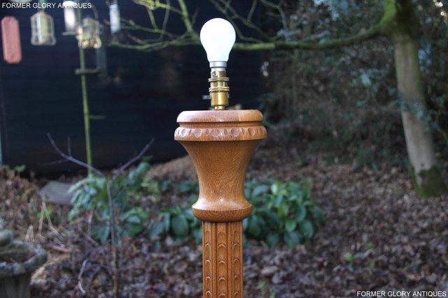 Image 53 of NIGEL RUPERT GRIFFITHS SOLID CARVED OAK STANDARD CHAIR LAMP