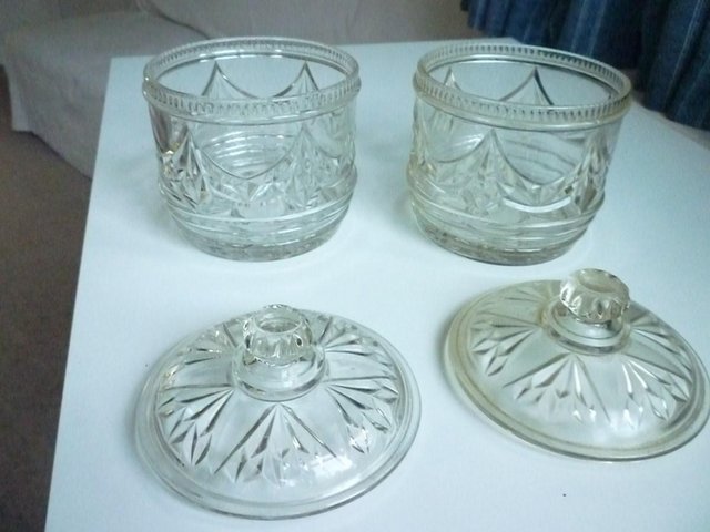 Image 2 of "Cut glass" style display jars with glass lids