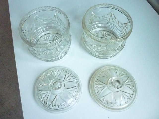 Image 3 of "Cut glass" style display jars with glass lids