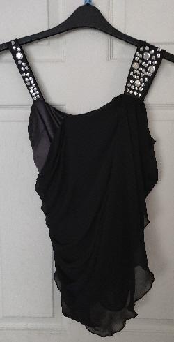 Image 2 of Lovely Sheer Black Evening Top By Lipsy - Size 8.  B13