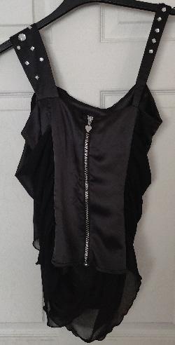 Image 3 of Lovely Sheer Black Evening Top By Lipsy - Size 8.  B13