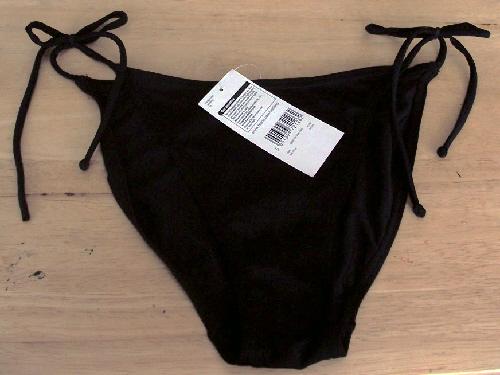 Preview of the first image of Bnwt black bikini Bottoms By F&F - Sz 12.