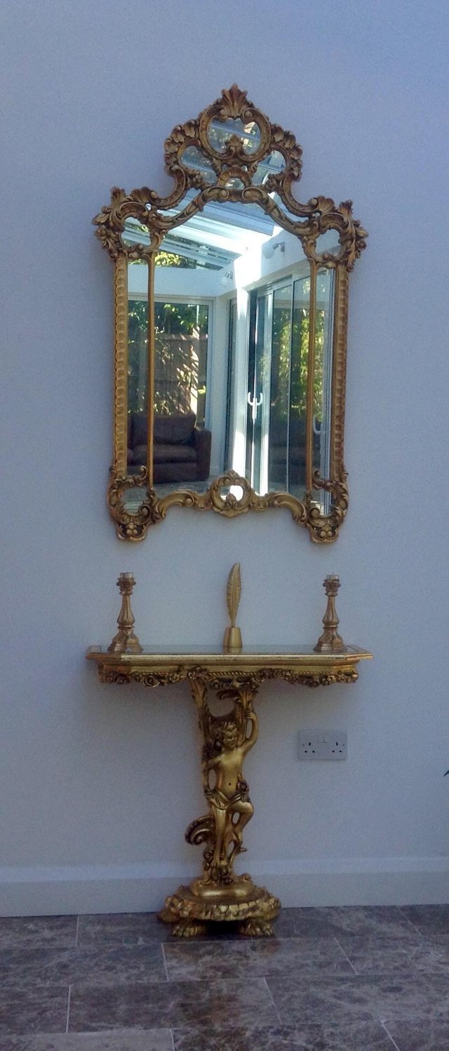 Preview of the first image of French /Italian MIRROR and CONSOLE TABLE.
