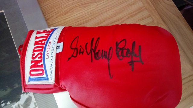 Image 2 of Muhammad Ali Signed Picture and Henry Cooper Signed Glove