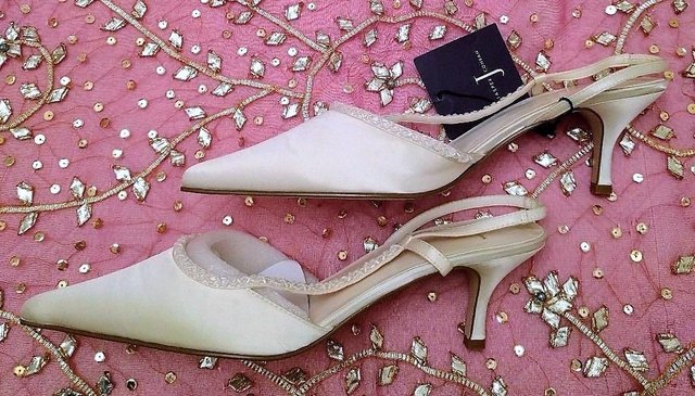 Image 3 of BRIDE JASPER CONRAN Bridal Shoes Satin Bead WEDDING