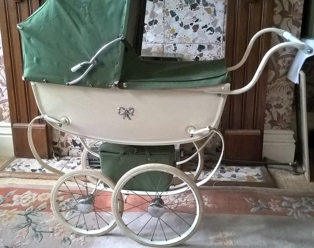 Preview of the first image of Vintage Silver Cross coach built Dolls Pram.