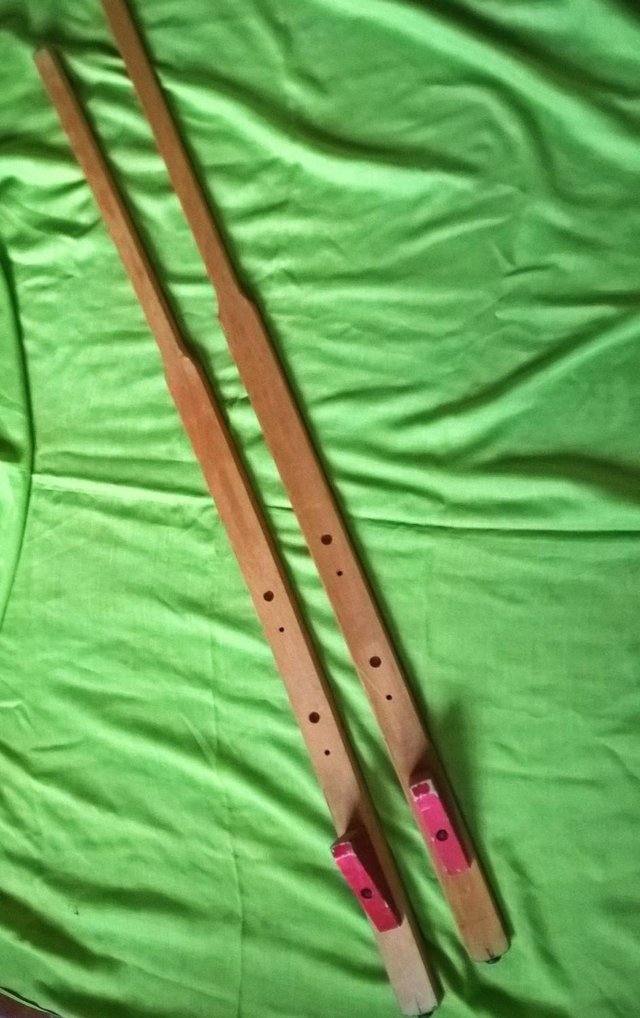 Preview of the first image of Wooden Vintage 1970's childrens stilts.