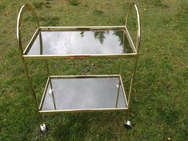Image 2 of Italian Vintage TABLE-glass and brass