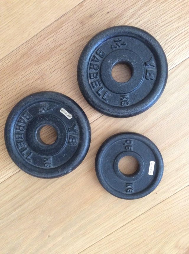 Preview of the first image of Assorted cast iron weight plates.