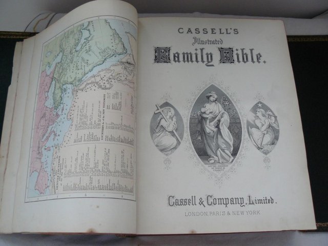 Image 9 of Cassell's Illustrated Family Bible c1880 Leather/brass bound