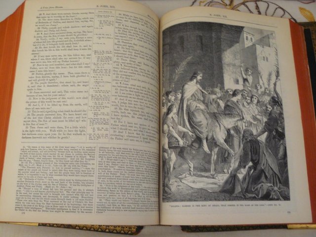 Image 23 of Cassell's Illustrated Family Bible c1880 Leather/brass bound