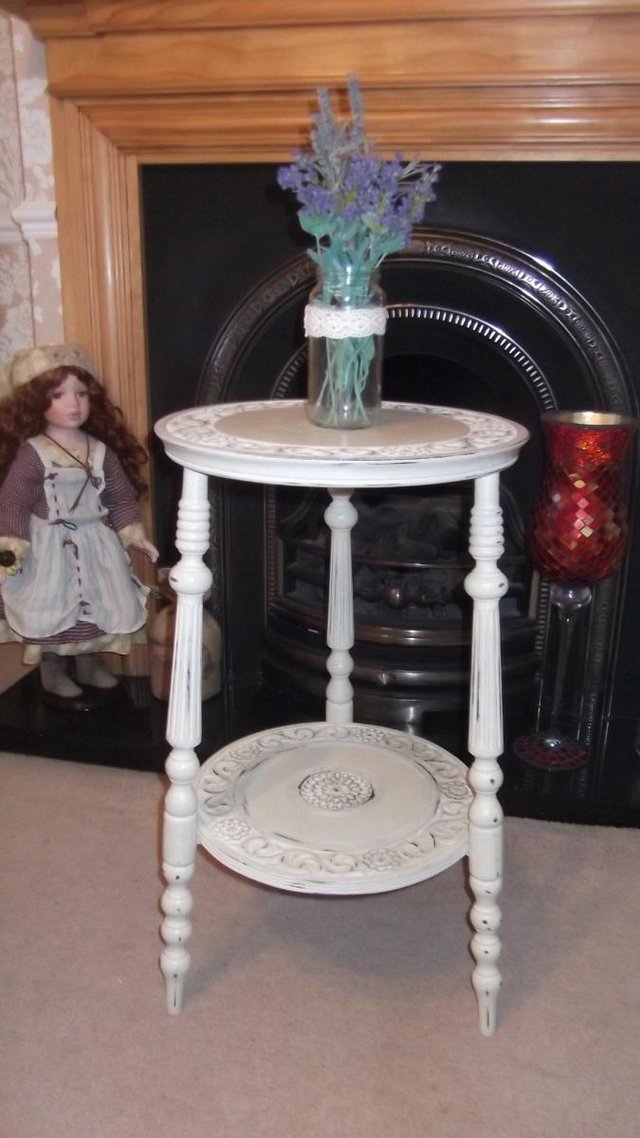 Image 3 of Plant stand. Ornately carved wood. Shabby chic. Country crea