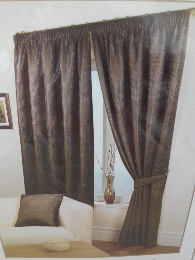 Image 2 of Lined Waffle Effect Curtains