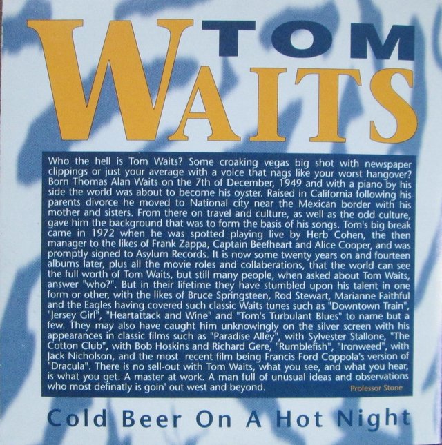 Image 2 of Tom Waits - Cold Beer On A Hot Night (Incl P&P)