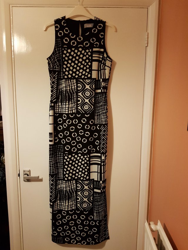 Preview of the first image of Black and White Maxi Dress - Wallis.
