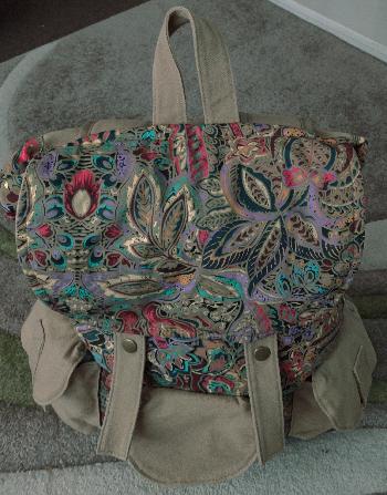 Preview of the first image of Gorgeous Paisley Canvas Rucksack.
