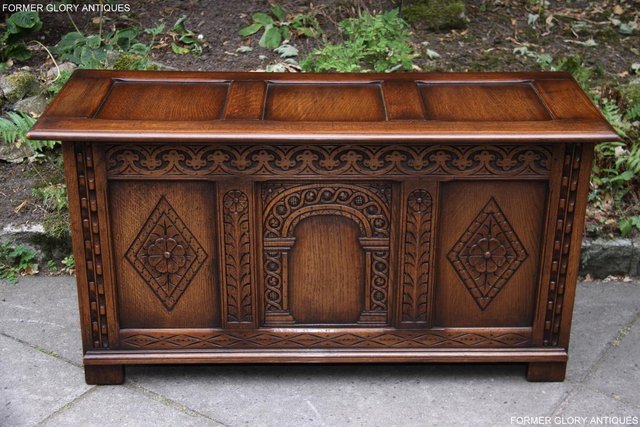 Image 14 of TITCHMARSH & GOODWIN STYLE OAK BLANKET CHEST TOY BOX COFFER