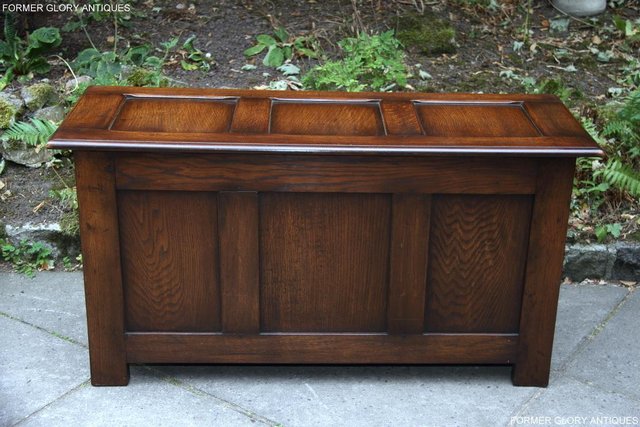 Image 19 of TITCHMARSH & GOODWIN STYLE OAK BLANKET CHEST TOY BOX COFFER
